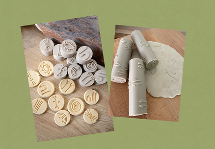 Aboriginal Symbols and Tracks Dough Stamps and Rollers